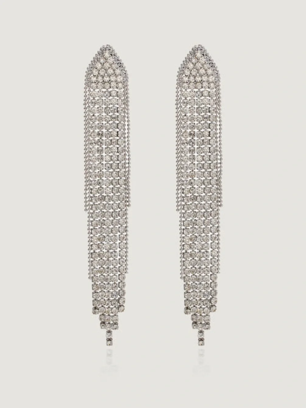 Silver 925 Rhinestone Fringe Drop Earrings - Elegant Women’s Jewelry